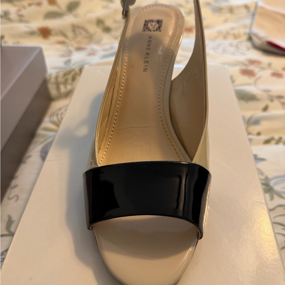 Anne Klein Black and Cream Heels